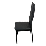 6pcs Elegant Assembled Stripping Texture High Backrest Dining Chairs Black