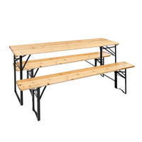 Picnic Combo 3PCS Set, 5.8FT Wood Table and Bench Set