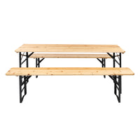 Picnic Combo 3PCS Set, 5.8FT Wood Table and Bench Set