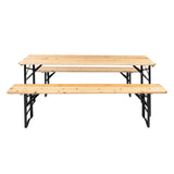 Picnic Combo 3PCS Set, 5.8FT Wood Table and Bench Set