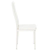 4pcs Elegant Assembled Stripping Texture High Backrest Dining Chairs White