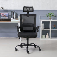 Ergonomic mesh executive office chair, computer chair with lumbar support and adjustable armrest, comfortable work desk and chair, suitable for conference office and family (black)