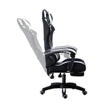 PU gaming chair, swivel recliner with adjustable backrest and seat height, high back gaming chair with footrest, office chair with 360° swivel, suitable for office or gaming