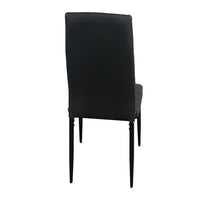 6pcs Elegant Assembled Stripping Texture High Backrest Dining Chairs Black