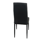 6pcs Elegant Assembled Stripping Texture High Backrest Dining Chairs Black