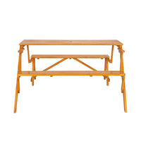 138.5*137*75cm Solid Wood Load-Bearing 150kg Dual-Purpose Conjoined Table And Chair Yellow