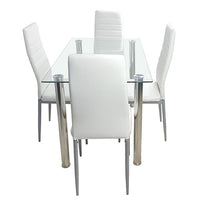 110cm Dining Table Tempered Glass Dining Table（only table）