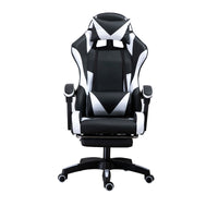 PU gaming chair, swivel recliner with adjustable backrest and seat height, high back gaming chair with footrest, office chair with 360° swivel, suitable for office or gaming