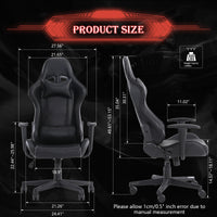 GIVENUSMYF gaming chair, computer chair with lumbar support, height adjustable gaming chair with headrest and 360° swivel office chair, suitable for office or gaming