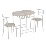 Oak PVC (80x53x76cm)Baking Lacquer Couples Bending Back Breakfast Table (One Table and Two Chairs) White