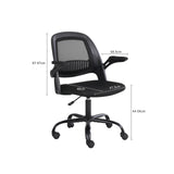 Office chair, home computer chair comfortable long sitting, with mesh backrest, ergonomic student desk writing chair lift swivel office chair black