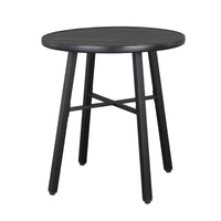 2pcs Dining Chair and 1pc Dining Table Backrest Table Top Vertical Grid  Courtyard Iron Table And Chair Set Black